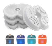 PewinGo Cat Water Fountain Filters 4 Pack, Multiple Filtrations Pet Water Fountain Replacement Filter, Cat Fountains Filters 3 Triple Filtration System