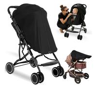 PewinGo Universal Stroller Sun Shade Cover, UPF50+ Blocks 99% UV Rays, Zipper Design Baby Sleep Shield, Breathable Double Layer, Insect & Wind Protection for Pram, Pushchair, Buggy & Travel Stroller