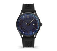POLICE Laser Mens Watch with Black Dial and Black Silicone Strap, 44mm Stainless Steel Case in Branded Watch Box PEWJN2194440-2 Year Warranty