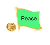 peword inspirational quote sayings Golden Metal Flag Lapel Pin Badge