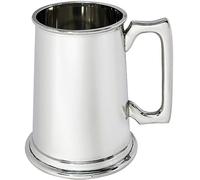 Pewter 2 Pint Tankard Giant Straight Style with Square Handle Pure Heavy Gauge Beer Tankard Perfect for Engraved Personalised Gifts for Men and Women