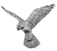 Pewter Bird of Prey Falcon Falconry Kestrel Hawk Brooch / Tie Pin / Lapel Pin / Badge Gift