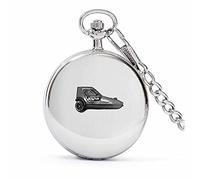 Pewter Bond Bug ref33 Effect Design on a Polished Silver case Men's Gift Quartz Pocket Watch fob