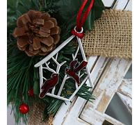 Pewter Decorative Hanging Ornaments,Holiday Christmas Ornament,Cardinal Bird Hanging Pewter,Christmas Decor Gift