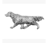 Pewter English Setter Dog Pin Badge in Engraved Gift Box, Lovely Gift Idea