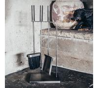 Pewter Fireside Companion Set 3 Piece 50cm Ivyline Silver One Size