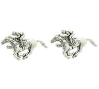 Pewter Jockey Horse Race Racing Cufflinks Gift