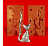 Pewter mold ring holder sitting cat 2 - heat-resistant silicone mold - requires approx. 60g pure tin