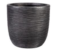 Pewter Round Amalfi Planter 34Cm - Dark Grey