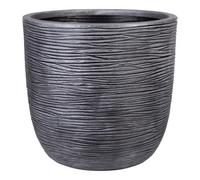 Pewter Round Amalfi Planter 40Cm - Dark Grey