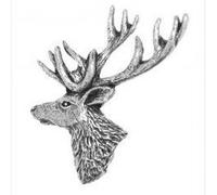Pewter Stag Deer Pin Badge or Brooch Gift for Scarf, Tie, Hat, Coat or Bag