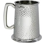 Pewter Tankard 1 Pint All Hammered Finish with Engraving Space Pure Heavy Gauge Beer Tankard Perfect for Engraved Personalised Gifts for Men and Women