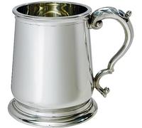 Pewter Tankard 1 Pint George III Style All Polished Antique Handle Pure Heavy Gauge Beer Tankard Perfect for Engraved Personalised Gifts for Men and Women
