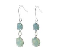 pewterhooter Sterling Silver Crystal Drop Earrings for Women (Chrysolite)