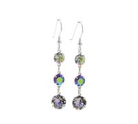 pewterhooter Sterling Silver Crystal Drop Earrings for Women (Manhattan Sunset)