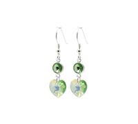 pewterhooter Vintage Peridot Austrian Crystal Sterling Silver Drop Earrings for Women with Gift Box