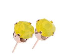 pewterhooter Vintage Yellow Topaz Austrian Crystal Rose Gold Plated Sterling Silver Stud Earrings for Women with Gift Box