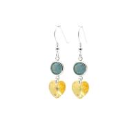 Pewterhooter Women's Silver Earrings British Design and Craftsmanship Sparkling Austrian Crystal with Gift Box (Yellow Topaz)