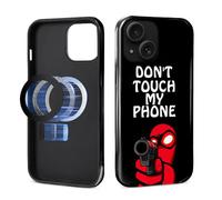 Pewu For iPhone 14 Case, Don'T Touch My Phone Pattern Print Glossy Compatible With Magsafe Phone Case Impact Resistant Anti-Scratch Shockproof Protective Cover For Girl Women Boy Men