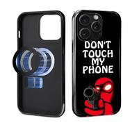 Pewu For iPhone 14 ProMax Case, Don'T Touch My Phone Pattern Print Glossy Compatible With Magsafe Phone Case Impact Resistant Anti-Scratch Shockproof Protective Cover For Girl Women Boy Men