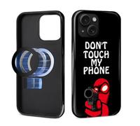 Pewu For iPhone 15 Plus Case, Don'T Touch My Phone Pattern Print Glossy Compatible With Magsafe Phone Case Impact Resistant Anti-Scratch Shockproof Protective Cover For Girl Women Boy Men
