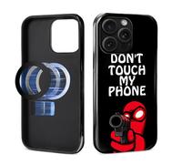 Pewu For iPhone 15 Pro Case, Don'T Touch My Phone Pattern Print Glossy Compatible With Magsafe Phone Case Impact Resistant Anti-Scratch Shockproof Protective Cover For Girl Women Boy Men