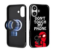 Pewu For iPhone 16 Case, Don'T Touch My Phone Pattern Print Glossy Compatible With Magsafe Phone Case Impact Resistant Anti-Scratch Shockproof Protective Cover For Girl Women Boy Men