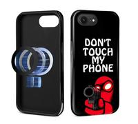 Pewu For iPhone 16e Case, Don'T Touch My Phone Pattern Print Glossy Compatible With Magsafe Phone Case Impact Resistant Anti-Scratch Shockproof Protective Cover For Girl Women Boy Men