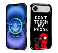 Pewu For iPhone 17 Air Case, Don'T Touch My Phone Pattern Print Glossy Compatible With Magsafe Phone Case Impact Resistant Anti-Scratch Shockproof Protective Cover For Girl Women Boy Men