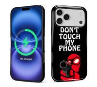 Pewu For iPhone 17 ProMax Case, Don'T Touch My Phone Pattern Print Glossy Compatible With Magsafe Phone Case Impact Resistant Anti-Scratch Shockproof Protective Cover For Girl Women Boy Men