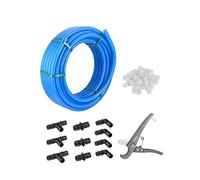 Pex-A Pipe DIY/Repair Kit: Pex-A Tubing1/2 Inch x100 ft Blue, 10 PCS 1/2" Poly PPSU Expansion Fittings, 30 PCS 1/2" Expansion Rings, Pipe Cutter (Blue)