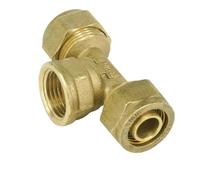PEX-AL-PEX Tube Outer Diameter 16/18/20/25mm - 1/2" 3/4" 1" Female Tee 3 Ways Brass Fitting for Solar Water Heater(16x20mm,3/4") Brass Hose