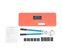 PEX Crimping Tool Kit 360° Rotatable Head Ratchet PEX Clamp Tool with 9 Dies, Retractable Handle and Carrying Case 6T Hydraulic Crimping Pliers for Pressing Stainless Steel, Aluminum Plastic Pipes