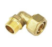PEX Tube ID x OD 20x25mm - 1" BSP Male PEX-AL-PEX Elbow Brass Compression Fitting Floor Heating