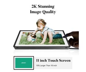 Pexar by Lexar WiFi Digital Picture Frame 11″ | Yahoo Tech Best Tested Frame 2025 | 2K Resolution Ultimate Clarity， Anti-Glare Touch Stunning Screen for Gifting， Share Photos/Videos via APP， Black