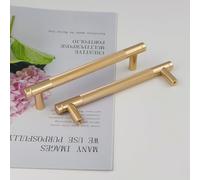 Pexintek 10 Pack Gold Modern Cabinet Handles 128mm Hole Centers Kitchen Bathroom bedrooms Study Furniture Door Vintage Pulls with Screws for Cupboards Drawer Wardrobe Dresser (Gold)