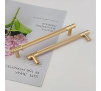 Pexintek 10 Pack Gold Modern Cabinet Handles 160mm Hole Centers Kitchen Bathroom Bedrooms Study Furniture Door Vintage Pulls with Screws for Cupboards Drawer Wardrobe Dresser (Gold)
