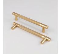 Pexintek 2 Pack Gold Modern Cabinet Handles 128mm Hole Centers Kitchen Bathroom Bedrooms Study Furniture Door Vintage Pulls with Screws for Cupboards Drawer Wardrobe Dresser (Gold)