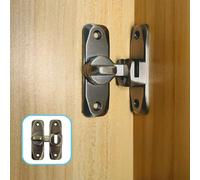 Pexintek 2 Pack Small Latch for Sliding Doors, 90 Degree Door Lock for Double Sided Opening Doors Interior Doors Vintage Rotate Bolt with Screws for Kitchens, Bedrooms, Study, Bathrooms (Bronze Grey)