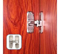 Pexintek 2 Pack Small Latch for Sliding Doors, 90 Degree Door Lock for Double Sided Opening Doors Interior Doors Vintage Rotate Bolt with Screws for Kitchens, Bedrooms, Study, Bathrooms (Silver)