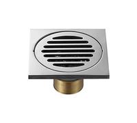 Pexintek 4 Inch(10 * 10cm) Thickened Square Floor Drain, 304 Stainless Steel with Removable Hair Catcher Cover Grate Parts Shower Drain with Sewer Gas Preventer for Kitchen Balcony Garage (Silver)