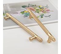 Pexintek 6 Pack Gold Modern Cabinet Handles 160mm Hole Centers Kitchen Bathroom bedrooms Study Furniture Door Vintage Pulls with Screws for Cupboards Drawer Wardrobe Dresser (Golden)
