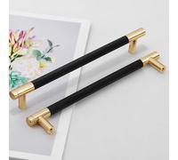 Pexintek 6 Pack Gold Modern Cabinet Handles 192mm Hole Centers Kitchen Bathroom bedrooms Study Furniture Door Vintage Pulls with Screws for Cupboards Drawer Wardrobe Dresser (Golden Black)