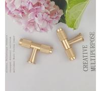 Pexintek 6 Pack Gold Modern Cabinet Handles Solid T Bar Knobs Kitchen Bathroom bedrooms Study Furniture Door Vintage Pulls with Screws for Cupboards Drawer Wardrobe Dresser (Golden)