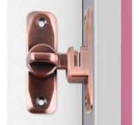 Pexintek Small Latch for Sliding Doors, 90 Degree Door Lock for Double Sided Opening Doors Interior Doors Vintage Rotate Bolt with Screws for Kitchens, Bedrooms, Study, Bathrooms (Red Copper)