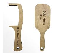 PEXIOAN Bald Man Joke Hairbrush, Funny Grooming Tool, Bald Man Novelty Hair Comb, Bold Head Polish Brush Novelty Fun Gift(Comb+Brush)