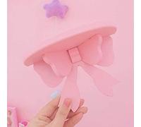 PEXIZUAN Kawaii Wood Floating Shelf - Kawaii Wall & Room Decor - Pink (Rose Red)