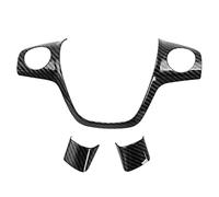 Pexorin 1pcs Car Refit Accessories, for Ford, for Focus, 3 MK3 / KUGA/For, for Fiesta, MK7/, for Ecosport, C-MAX Car Steering Wheel Covers Trim Sticker Steering Wheel Decal(BLACK Carbon 3pcs)