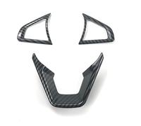 Pexorin 3Pcs, for Ford, for Mondeo, Fusion EDGE S-Max Galaxy 2013-2020 Car Refit Accessories Steering Wheel Covers Trim Decorative Sticker Steering Wheel Decal(BLACK Carbon Fiber)