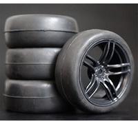 Pexorin 4Pcs 26mm Rubber RC Tyres Wheel Rims Hex 12 1:10th, for HSP, for HPI, Sprint 2 Drift RS4 On Road 4WD All Terrain Rc Tyre Set(9065-6018)